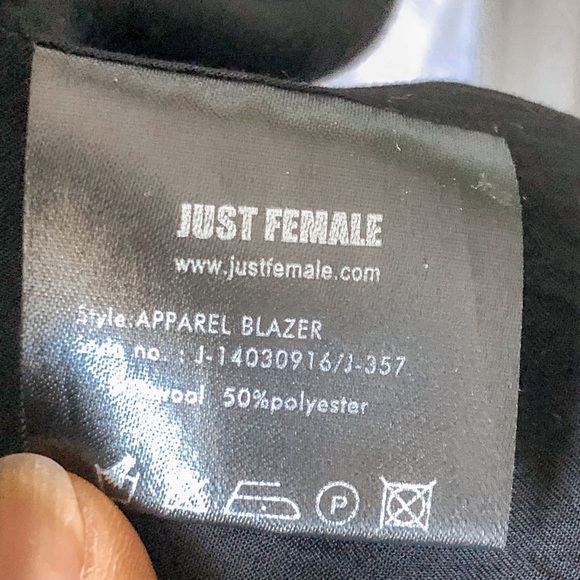 Just Female Long Open Front Wool Blend Cardigan Blazer Charcoal Gray - Picture 6 of 8